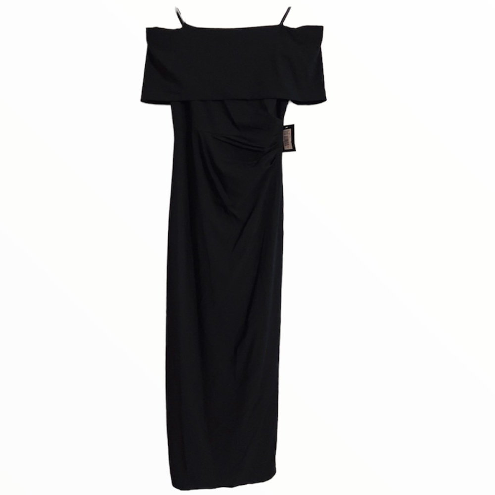 Marina Off-the-Shoulder Ruched Empire Waist Gown